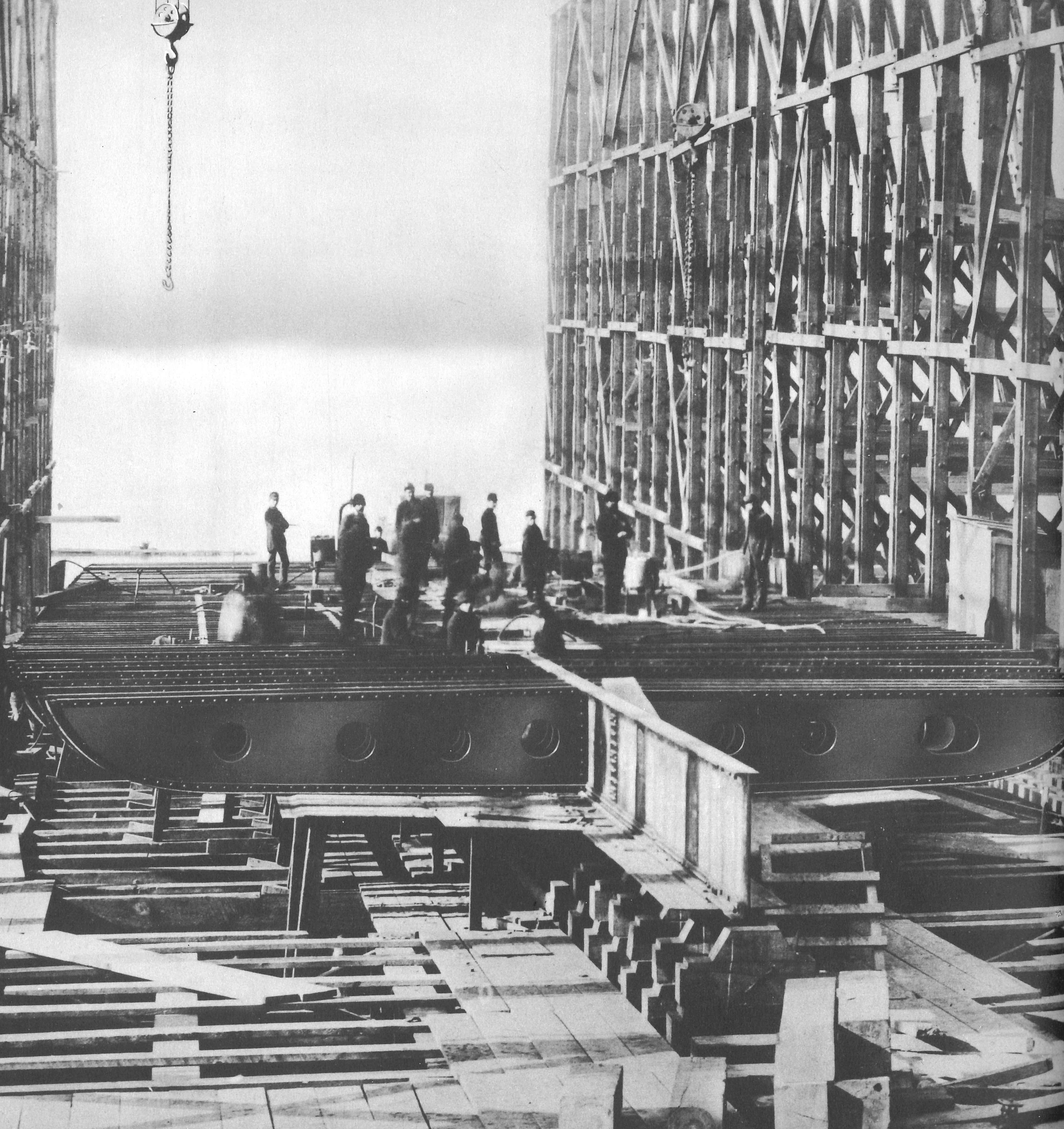 The J.M. Guffey under construction.
